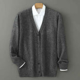 Mink Wool V-neck Sweater for Men - Thickened Loose Cardigan