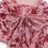 V-neck Lace Up Women Shirt - Printed Long Sleeve Slim Fit Top for Women - Florence Luxe