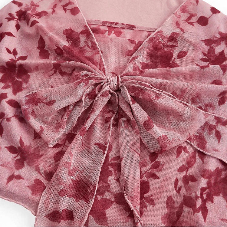 V-neck Lace Up Women Shirt - Printed Long Sleeve Slim Fit Top for Women - Florence Luxe