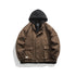 Color Matching Hooded Jacket Men with Three-Dimensional Pocket Retro Style - Florence Luxe