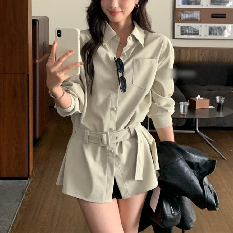 Versatile Mid-Length Shirt for Fashionable Waist Trimming styling - Florence Luxe