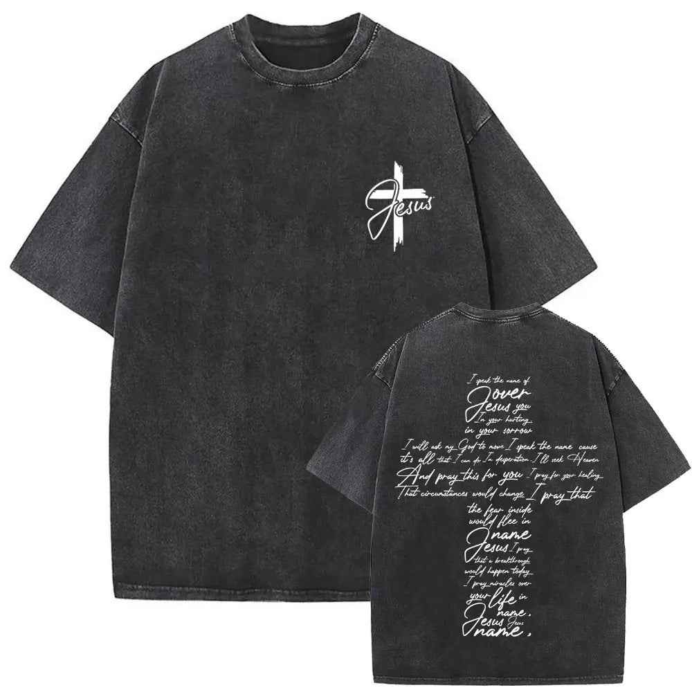 Christian Vintage Washed T-shirt - Jesus Forgive Them Father Design, Perfect Christian Jesus Forgive Them T-shirt