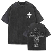 Christian Vintage Washed T-shirt - Jesus Forgive Them Father Design, Perfect Christian Jesus Forgive Them T-shirt