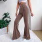 High Waist Corduroy Bell-Bottom Pants for Women - Wide Leg Style - Florence Luxe