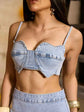 Denim Heart Tube Top
