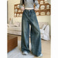 American Wide Leg Jeans - American Retro Straight Style - Florence Luxe