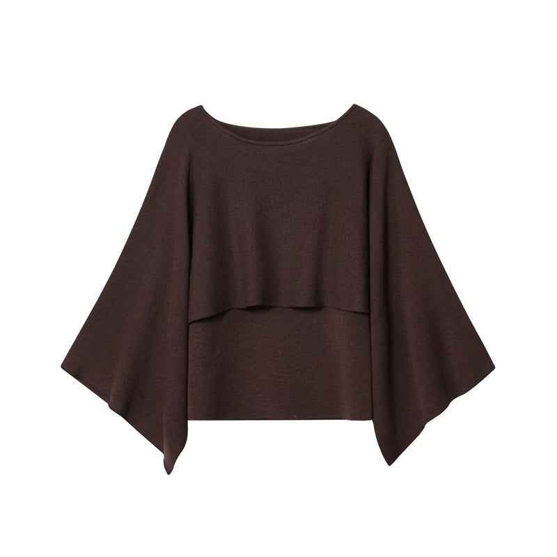European And American Style Fashionable Loose Versatile Layered Knitted Top