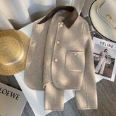 French Style Beige Double-Sided Coat for Women