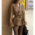 Versatile Loose Slimming Suit Collar Mid-length Coat.