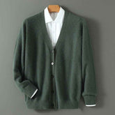 Mink Wool V-neck Sweater for Men - Thickened Loose Cardigan