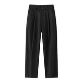 Loose Straight Black Casual Trousers Men