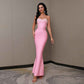 Sleeveless Beaded Long Two-Piece Dress for Women - Stylish Bandage Design