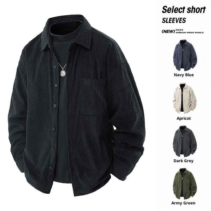 Shirt Collar Fake Two-piece Coat Men