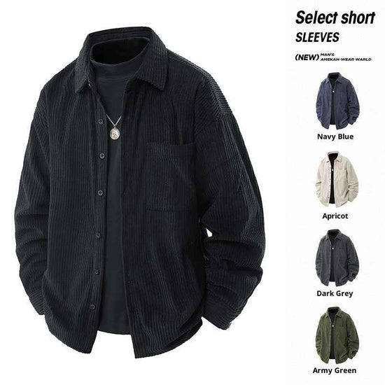 Shirt Collar Fake Two-piece Coat Men