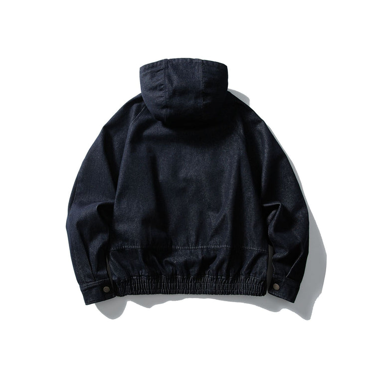 Autumn Denim Hooded Jacket for Men and Women - Retro Casual Loose Washed Denim Jacket - Florence Luxe