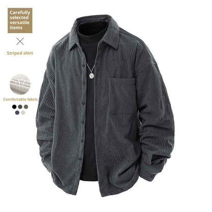 Shirt Collar Fake Two-piece Coat Men