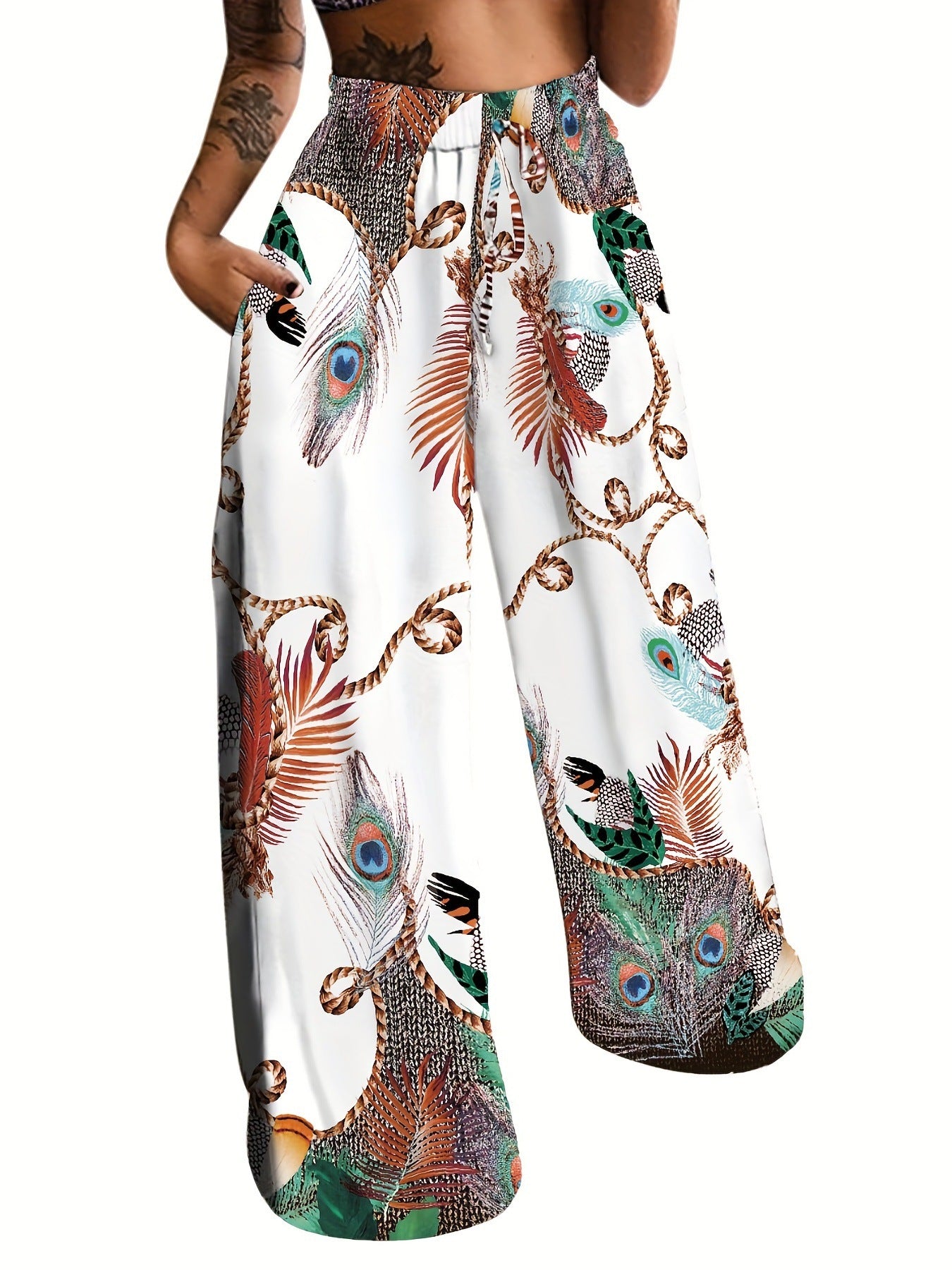 Peacock Positioning Pants: Stylish Women&