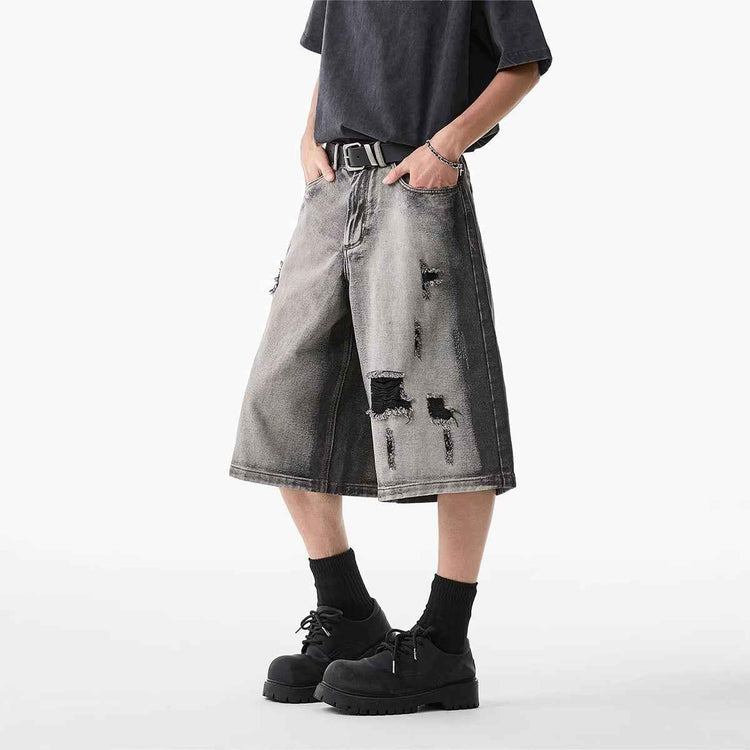 High Street Water Washed Denim Shorts for Effortless Style