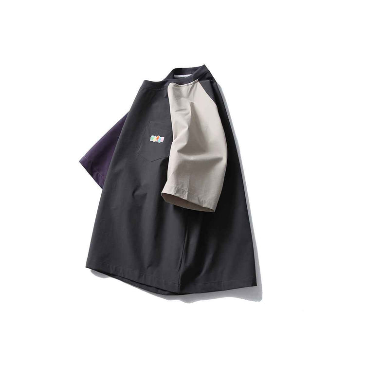 Contrast Color Quick-Drying T-Shirt with Raglan Sleeves