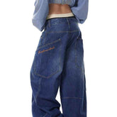 Retro Street Design Profile Machete Jeans - Stylish Retro Street Design Jeans for Trendsetters
