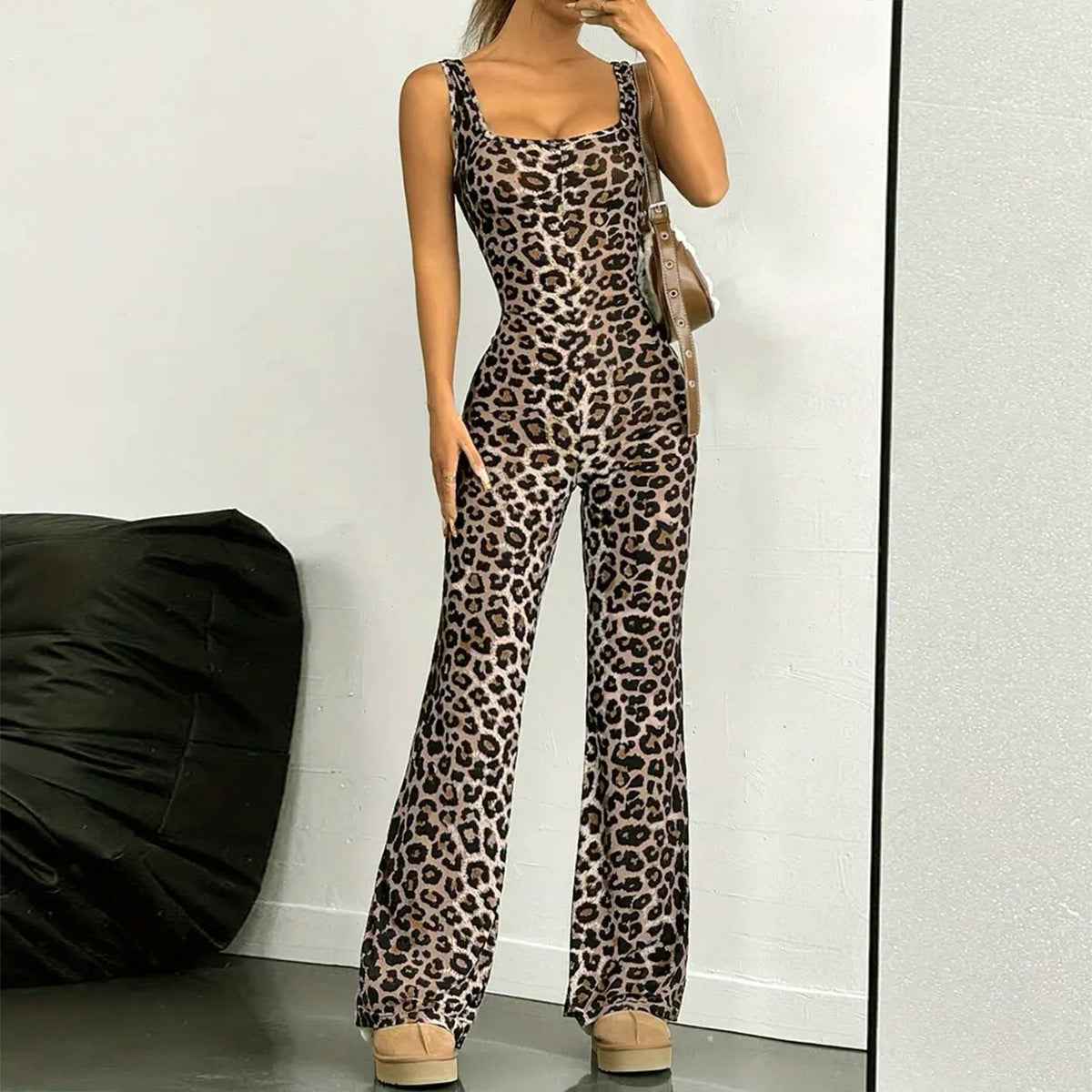 Summer New Slim Fit Backless Printed Jumpsuit for Women - Vintage Long Sleeve Dress Style