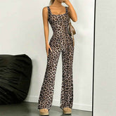 Summer New Slim Fit Backless Printed Jumpsuit for Women - Vintage Long Sleeve Dress Style